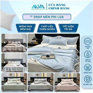 Bộ chăn ga phi lụa min min alva siêu mềm mượt, sang trọng , màu sắc trang nhã, thoáng mát