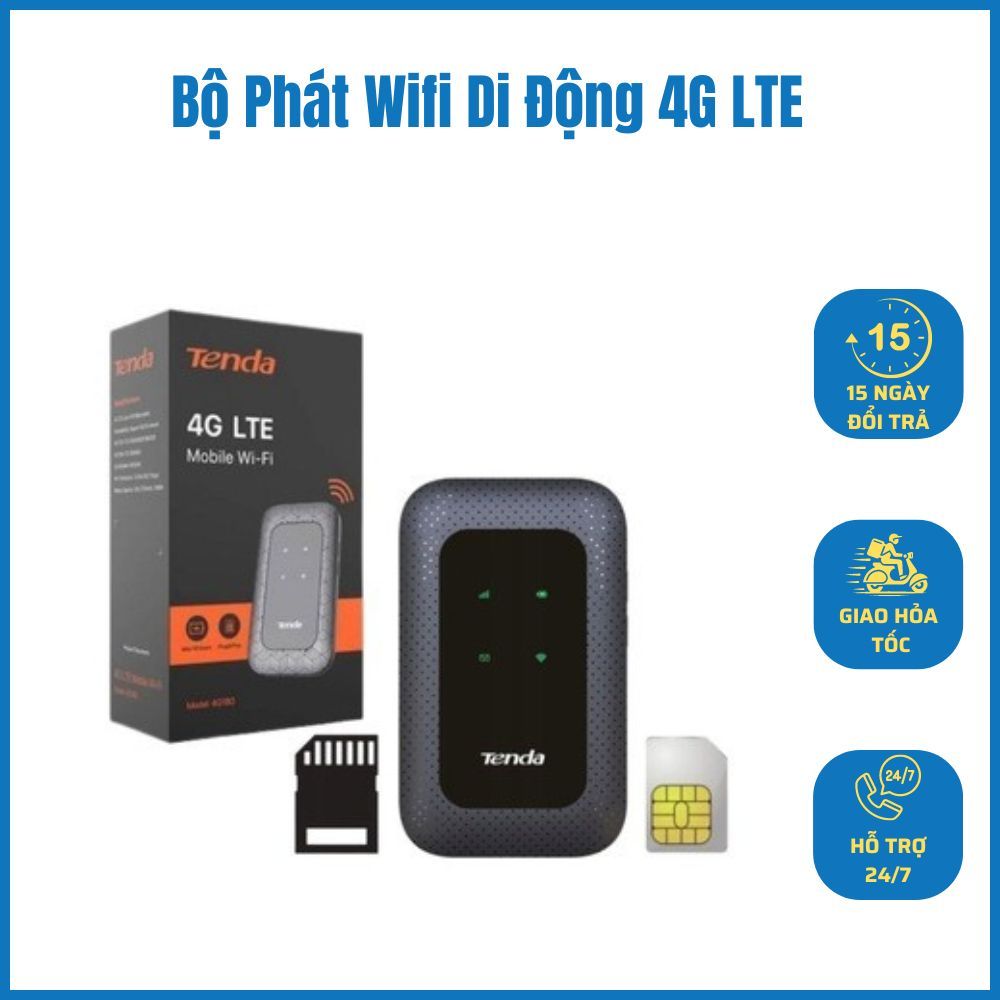 Bộ phát Wifi di động 4GB LTE 150 MBPS Tenda - 4G180_4G185 chính hãng ( BH 36 THÁNG )
