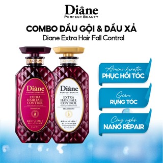 Dầu Gội Đầu, Dầu Xả Tóc Moist Diane Extra Hair Fall Control, Dưỡng Tóc, Ngăn Ngừa Rụng Tóc