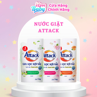 Nước Giặt Attack dạng Gel Hương Trái Cây, Hương Hoa Thiên Nhiên -  1kg