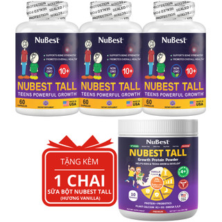  TPBVSK hỗ trợ Tăng Chiều Cao 3 NuBest Tall 10+ TẶNG 1 Sữa Bột NuBest Tall (Hương Vanilla)