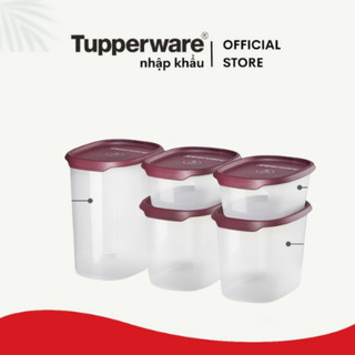 Bộ hộp đồ khô mát Tupperware chính hãng One Touch Fresh nắp 1 lần đóng tiện lợi thân trong nhựa nguyên sinh