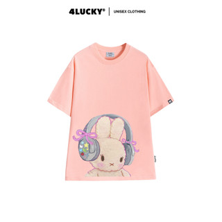Áo phông rộng nam nữ RABBIT 4lucky 6038 - tay lỡ form rộng oversize streetwear