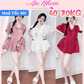 Bộ ngủ nữ BIGSIZE cao cấp lụa Latin mềm mịn mát, bộ ngủ tiểu thư quần váy siêu xinh