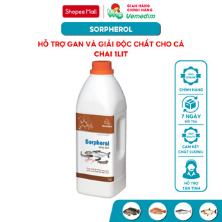 Vemedim Sorpherol cá, hỗ trợ gan, loại thải độc chất cho cá, dạng dung dịch, chai 1lit