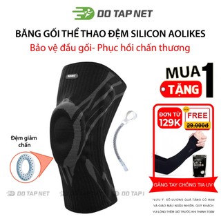 Băng Gối Thể Thao Aolikes Với Miếng Đệm Silicon Bảo Vệ Đầu Gối Chạy Bộ Đá Bóng
