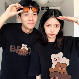 Áo thun đôi nam nữ mặc cùng người yêu, cặp áo phông đôi chất liệu prenium cotton 100% 3 chú gấu đáng yêu