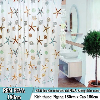 Rèm phòng tắm / Rèm cửa sổ họa tiết Sao Biển ( 180cm x 180cm ) Loại 1