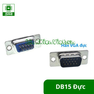 Cổng com db15 - 3 hàng chân đực/cái thẳng hàn dây, giắc db15 3 hàng chân
