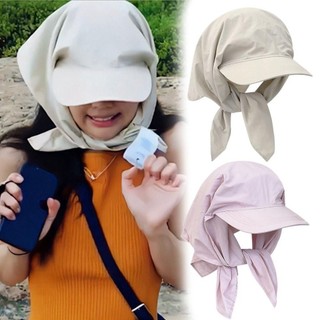 Mũ chống nắng phong cách Hàn Quốc, mũ chống nắng Jennie, mũ có dây đeo khăn trùm đầu