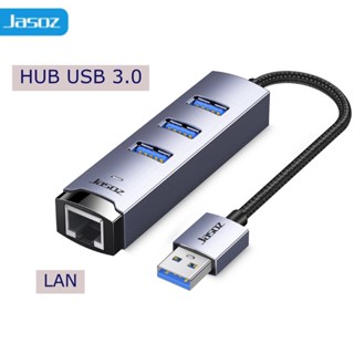 HUB USB 3.0 có 1 cổng mạng LAN RJ45 Jasoz USB/Type C dùng cho chuột, bàn phím, dây mạng, USB,,, truyền tốc độ cao 5Gbps