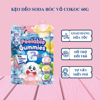 Kẹo Dẻo Soda Bóc Vỏ Cokoc 60g - Kẹo Dẻo Lột Vỏ Tinh Tế, Vị Ngon Trái Cây