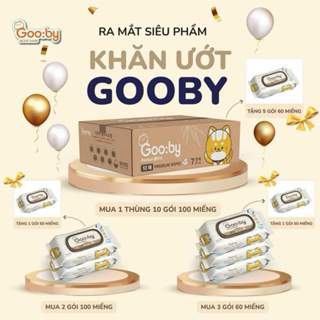 [MUA 1 ĐƯỢC 3] Tặng ngay 1 bịch khi mua 2 bịch khăn ướt GOOBY PREMIUM không cồn,không parabens, an toàn với trẻ nhỏ