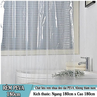 Rèm Phòng Tắm / Rèm Cửa Sổ Trắng trong suốt 180cm X 180cm cao cấp Loại 1