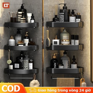LT Kệ góc nhà tắm chất liệu nhôm hàng không cao cấp Kệ để đồ nhà tắm dán tường bằng keo hoặc ốc vít