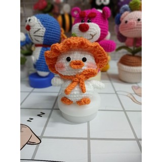 móc khóa vịt đội mũ bằng len handmade