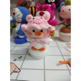 móc khóa vịt đội mũ bằng len handmade