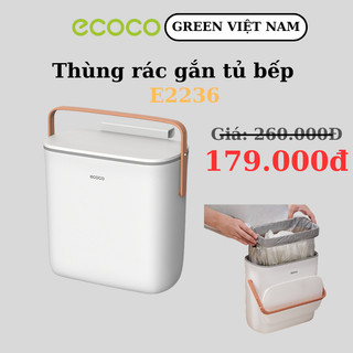 Thùng Rác Gắn Tủ Bếp Có Nắp Đậy ECOCO E2236 - Thùng Đựng Rác Đa Năng Dung Tích 10L