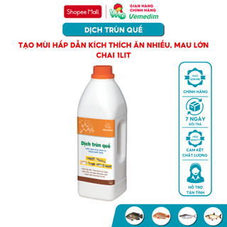 Vemedim Dịch trùn quế thủy sản, tạo mùi hấp dẫn kích thích cá và tôm thèm ăn mau lớn, chai 1lit