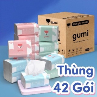 Khăn giấy ăn GUMI thùng 42 khăn giấy 3 lớp 100% BỘT GỖ TỰ NHIÊN
