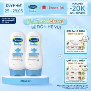 Combo 2 Sữa tắm gội dịu lành cho bé Cetaphil Baby Gentle Wash&Shampoo 230ml/chai