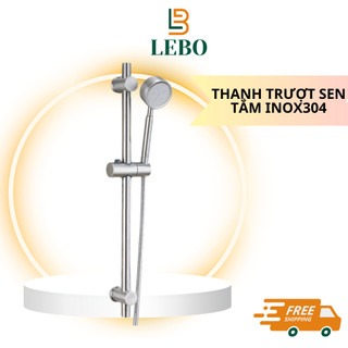 Cần trượt sen vuông tròn thanh treo vòi sen tắm inox304 cao cấp lebo