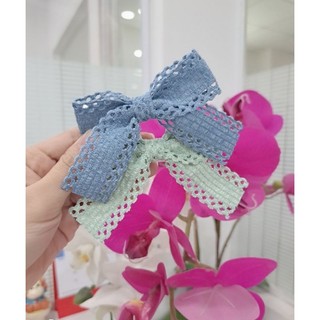 Kẹp tóc mái nơ nhung cao cấp