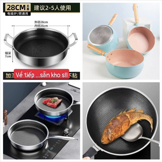 [FREESHIP] CHẢO TỔ ONG CHỐNG DÍNH 1 QUAI SIZE 32cm - 2 QUAI 28cm - ĐÁY SÂU CERAMIC, BẰNG 28cm DÙNG BẾP TỪ