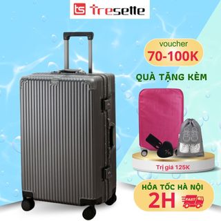 Vali size 28inch Tresette 0002, vali khung nhôm khóa sập bo góc kim loại chống xước bảo hành 3 năm