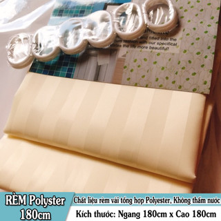 Rèm Phòng Tắm / Rèm Cửa Sổ Kem Sọc bóng 180cm X 180cm Loại 1( Ảnh + Video thật )