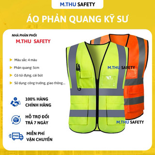Áo phản quang, áo lao động công nhân phản quang 5cm