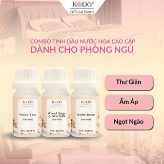 Combo 3 Chai Tinh Dầu Nước Hoa KODO dành cho Phòng Ngủ - Nhẹ nhàng, Ngọt ngào, Ấm áp - 10mlx3