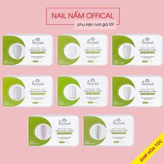 Móng úp Lotus nhám dẻo hộp 5 size đủ form, móng làm nail box thông dụng không bị gẫy ngang