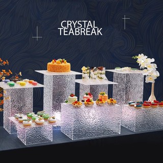 Bộ set khay trưng bày tiệc nhà hàng Buffet, kệ Acrylic cao cấp nhiều kích thước trang trí bàn tiệc Teabreak tiệc ngọt