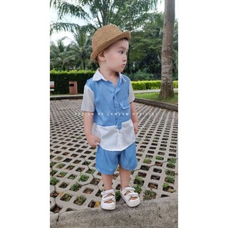 [MẸ/BÉ TRAI GÁI] SET ĐÔI MẸ BÉ ÁO DENIM LỤA + SORT