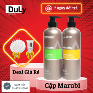 Dầu gội đầu KERATIN MARUBI cặp dầu gội xả phục hồi hư tổn giảm rụng tóc 750ml chính hãng