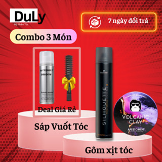  COMBO Gôm xịt tóc nam kèm sáp vuốt tóc VCN cao cấp tặng lược Chaoba giữ nếp 24h kiểm soát dầu thừa 