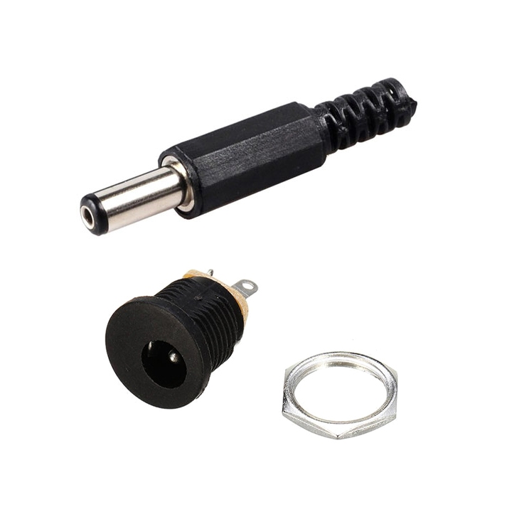 Combo 5 Cặp Jack DC Có Ốc Vặn 5.5×2.1mm Đực-Cái