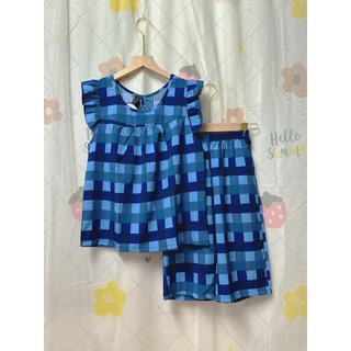 LUA49_ĐỒ BỘ LỤA LỬNG ÁO CÁNH TIÊN HỌA TIẾT CARO,CÓ TÚI, CÓ SIZE