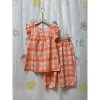 LUA49_ĐỒ BỘ LỤA LỬNG ÁO CÁNH TIÊN HỌA TIẾT CARO,CÓ TÚI, CÓ SIZE