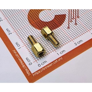 Cọc đồng m3x5+6mm đực-cái