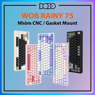 Bàn phím cơ Rainy 75 vỏ nhôm CNC led RGB gasket mount mạch xuôi hotswap 5 pin kit bàn phím cơ Rainy75 DoDo Gear