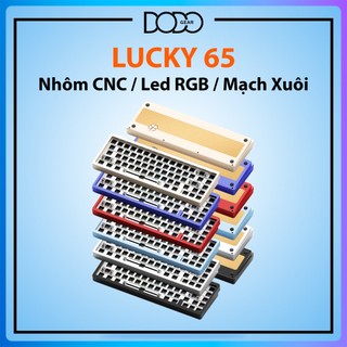 Kit bàn phím cơ Lucky 65 vỏ nhôm CNC led RGB gasket mount mạch xuôi hotswap 5 pin kit bàn phím cơ Lucky65 DoDo Gear