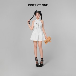 DISTRICT ONE - Honey Bear Bow-tied White Dress - Đầm trắng d742