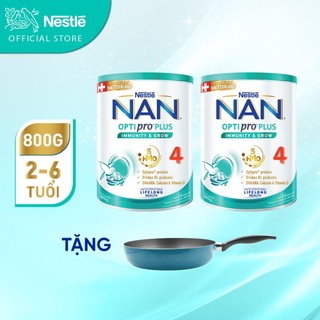  Bộ 2 lon Sữa bột Nestlé NAN OPTIPRO PLUS 4 800g/lon với 5HMO Hỗ trợ Đề Kháng Trí Não & Chiều Cao