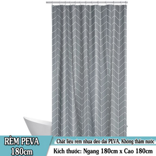 Rèm Phòng Tắm PEVA (nhựa dẻo dai) Chống Nước Chống Ẩm - Lưới Xám caro