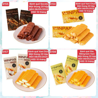  Bánh quy quế cuộn socola chuối  dừa sầu riêng Winpas siêu ngon   1 hộp 138gr  