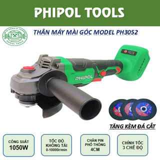 Thân máy mài pin PHIPOL PH3052, chân pin phổ thông 4cm, đường kính lưỡi 100mm, tặng kèm đá cắt