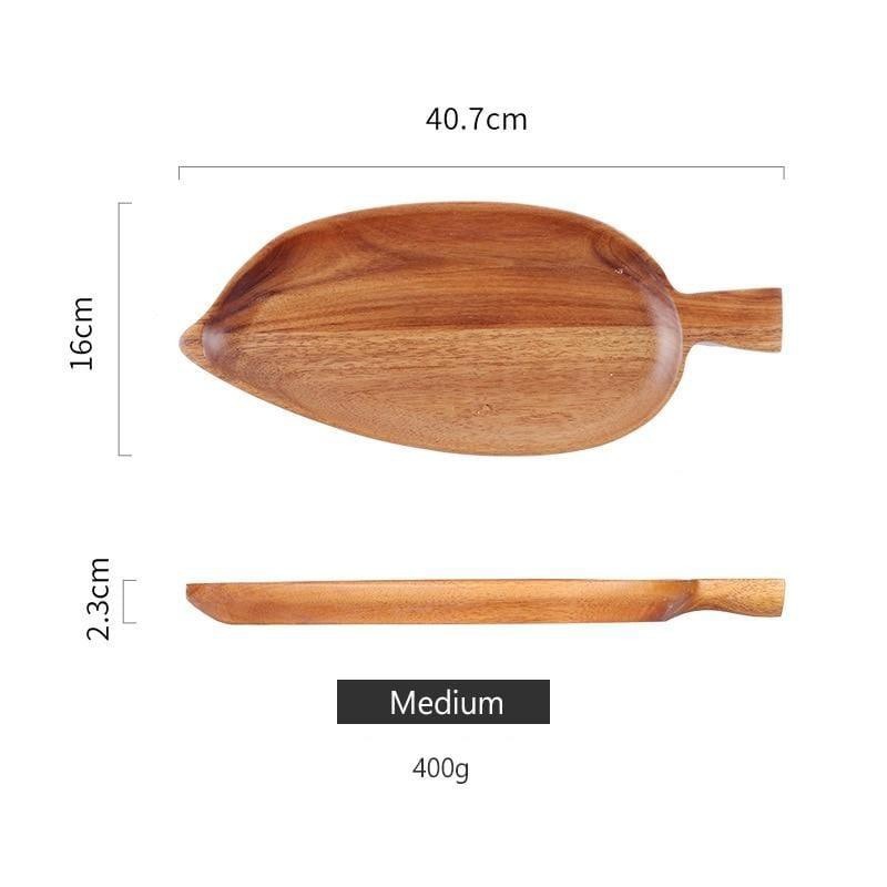 Dĩa, khay gỗ hình chiếc lá