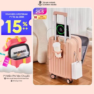 Vali kéo du lịch thời trang SUNNY SV07 nhựa PC + ABS (2 size 5 màu)